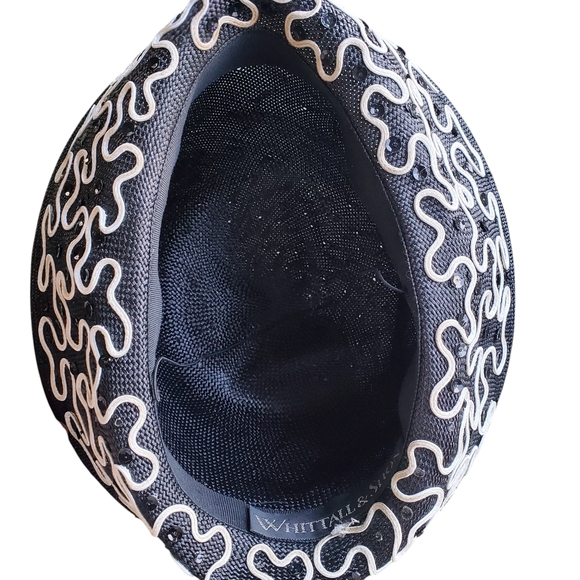 Whittall & Shon Elegant Black and White Women's Hat Church Hat Special Event - Picture 7 of 8